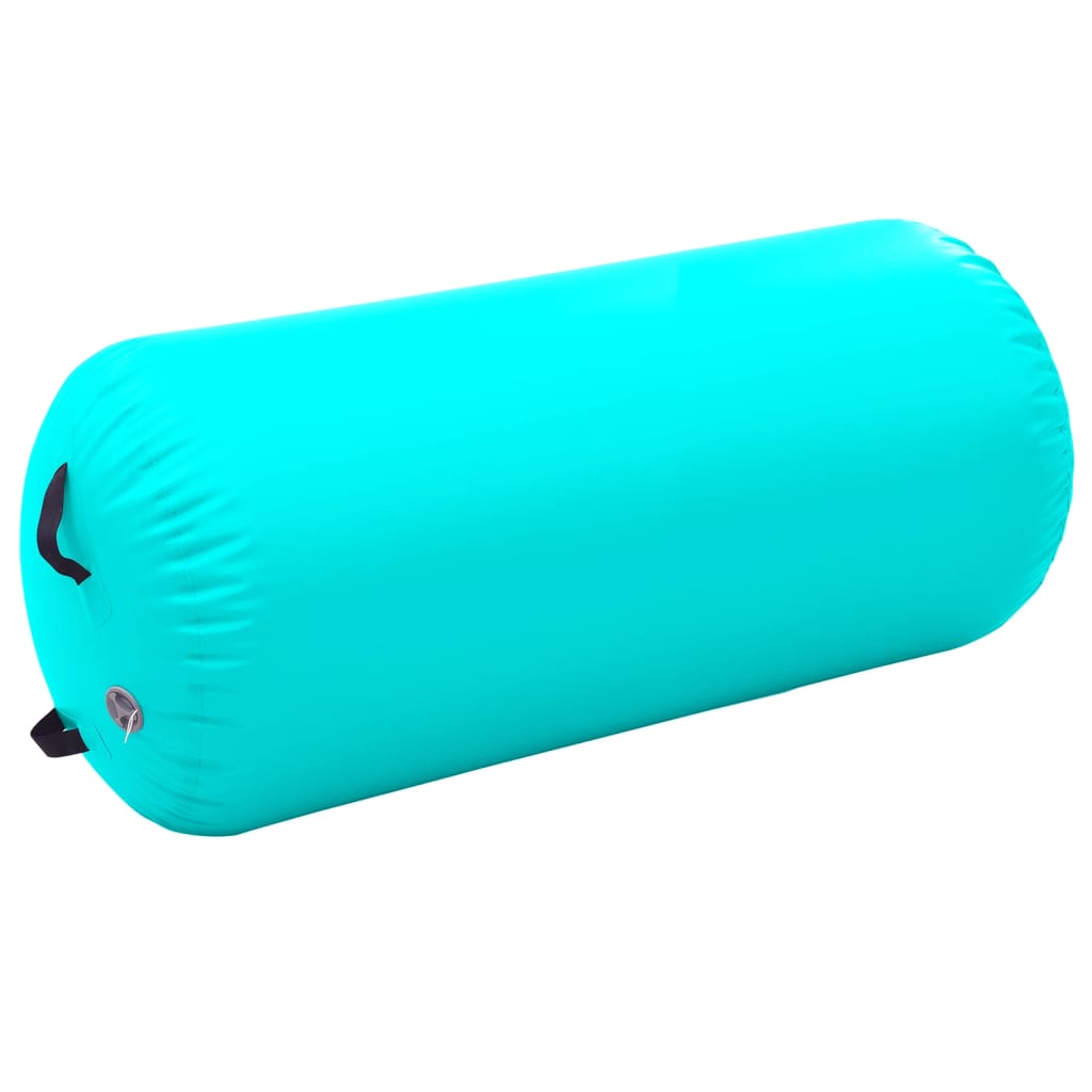 vidaXL Täytettävä voimistelurulla pumpulla 120x90 cm PVC vihreä