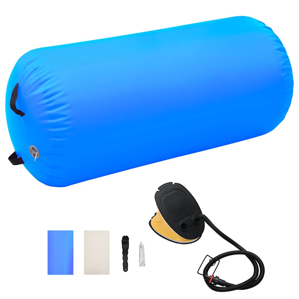 vidaXL Nafukovací cvičební válec s pumpou 120 x 90 cm PVC modrý
