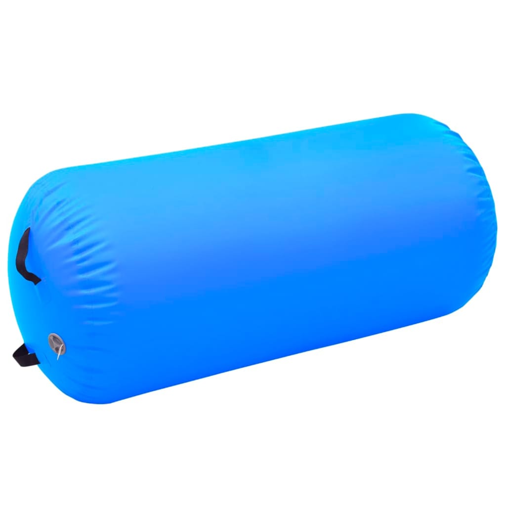 Rulou de gimnastică gonflabil cu pompă, albastru, 120×90 cm PVC