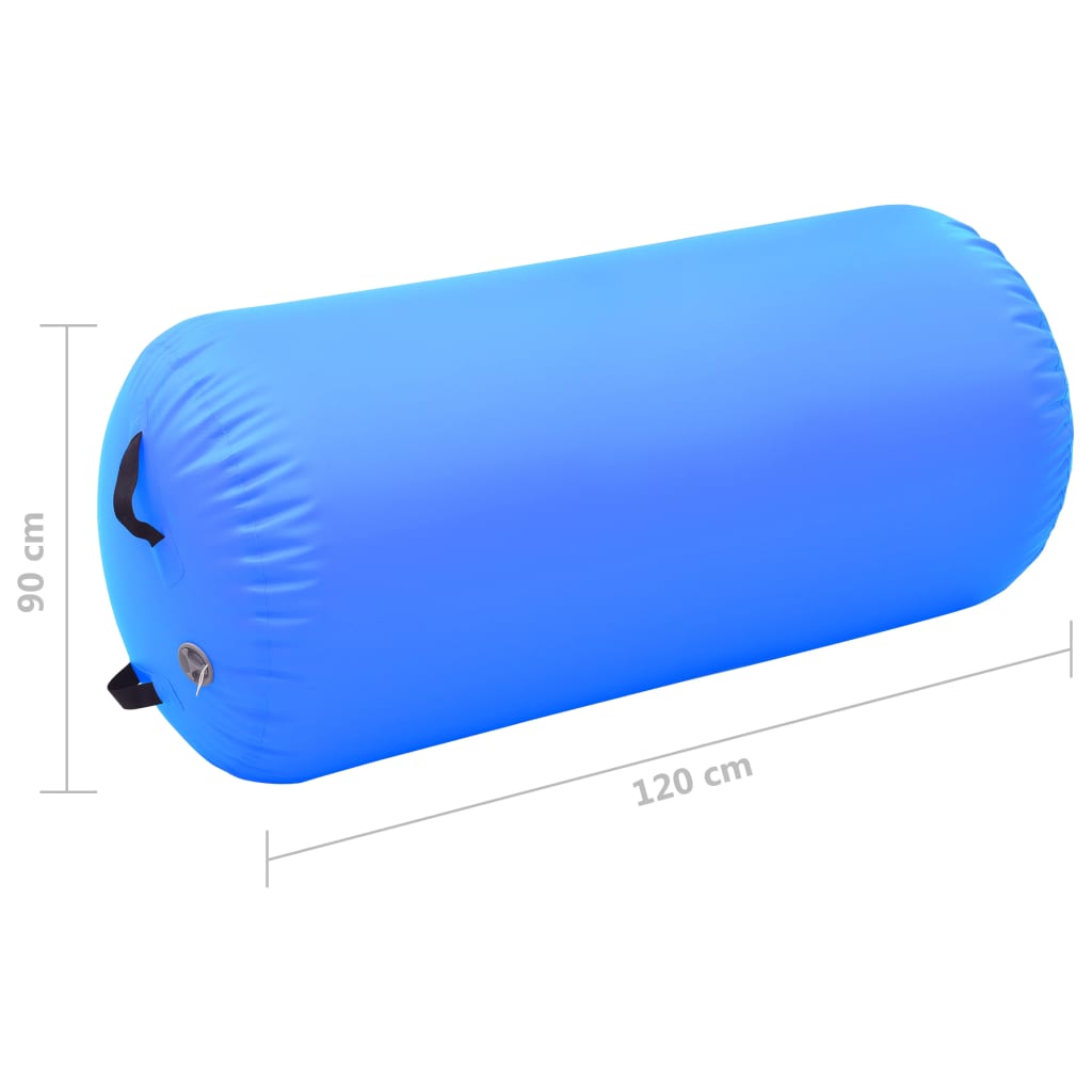 Gimnastički valjak na napuhavanje s crpkom 120x90 cm PVC plavi