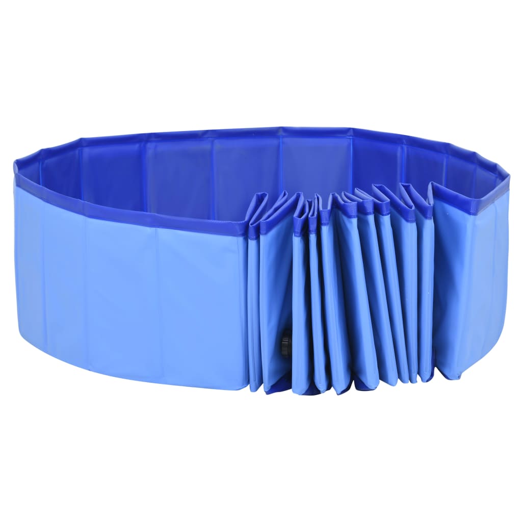 Piscine pliable et résistante bleu pour chiens en PVC - 200x30 cm