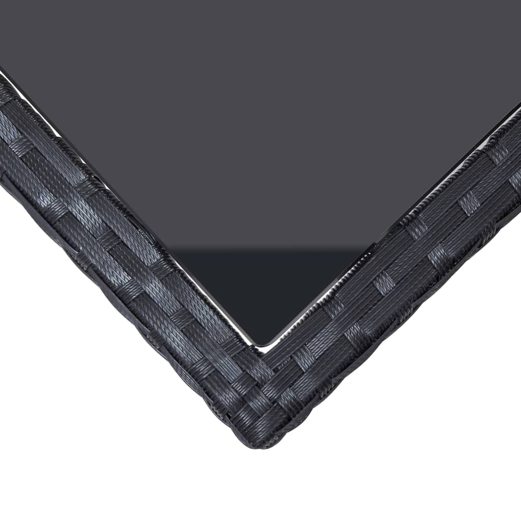 Thumbnail - vidaXL Gartentisch Schwarz 240x90x74 cm Poly-Rattan und Glas