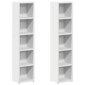 vidaXL CD-kapid 2 tk, valge 21 x 16 x 93,5 cm, puitlaastplaat