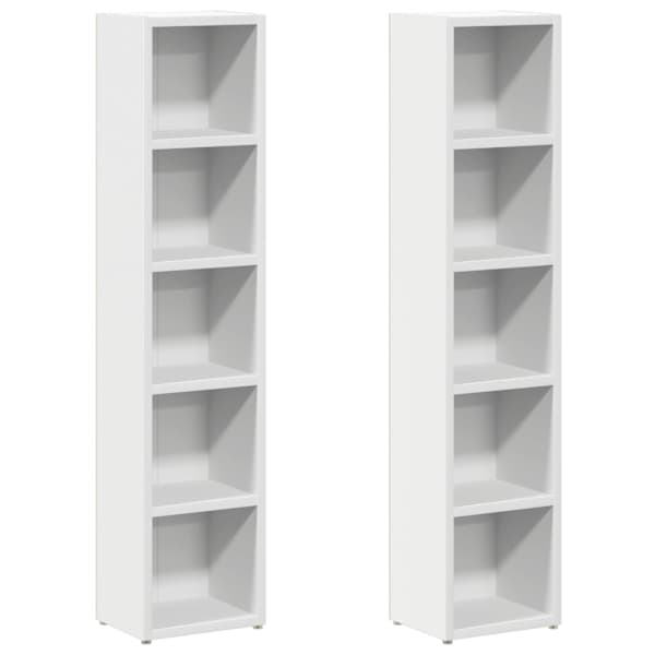 vidaXL CD-kapid 2 tk, valge 21 x 16 x 93,5 cm, puitlaastplaat