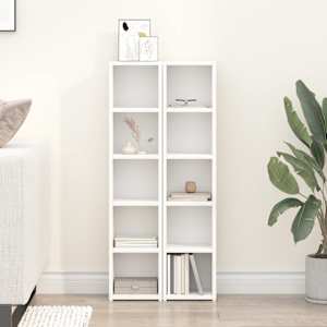 Omarica za CD plošče 2 kosa bela 21x16x93,5 cm iverna plošča