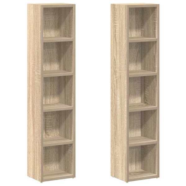 vidaXL CD-kapid 2 tk, Sonoma tamm, 21 x 16 x 93,5 cm, puitlaastplaat