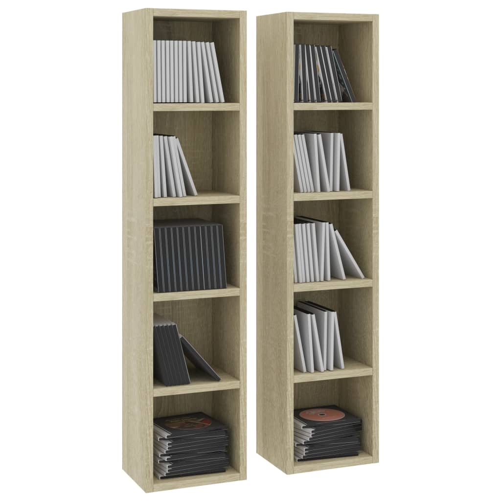 1/2x Armoire à CD Aggloméré/Bois d'ingénierie Etagère Rangement Meuble  Bureau M