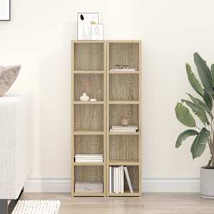 Omarica za CD plošče 2 kosa sonoma 21x16x93,5 cm iverna plošča