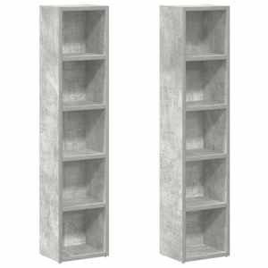 vidaXL CD-kapid, 2 tk, betoonhall, 21 x 16 x 93,5 cm, puitlaastplaat