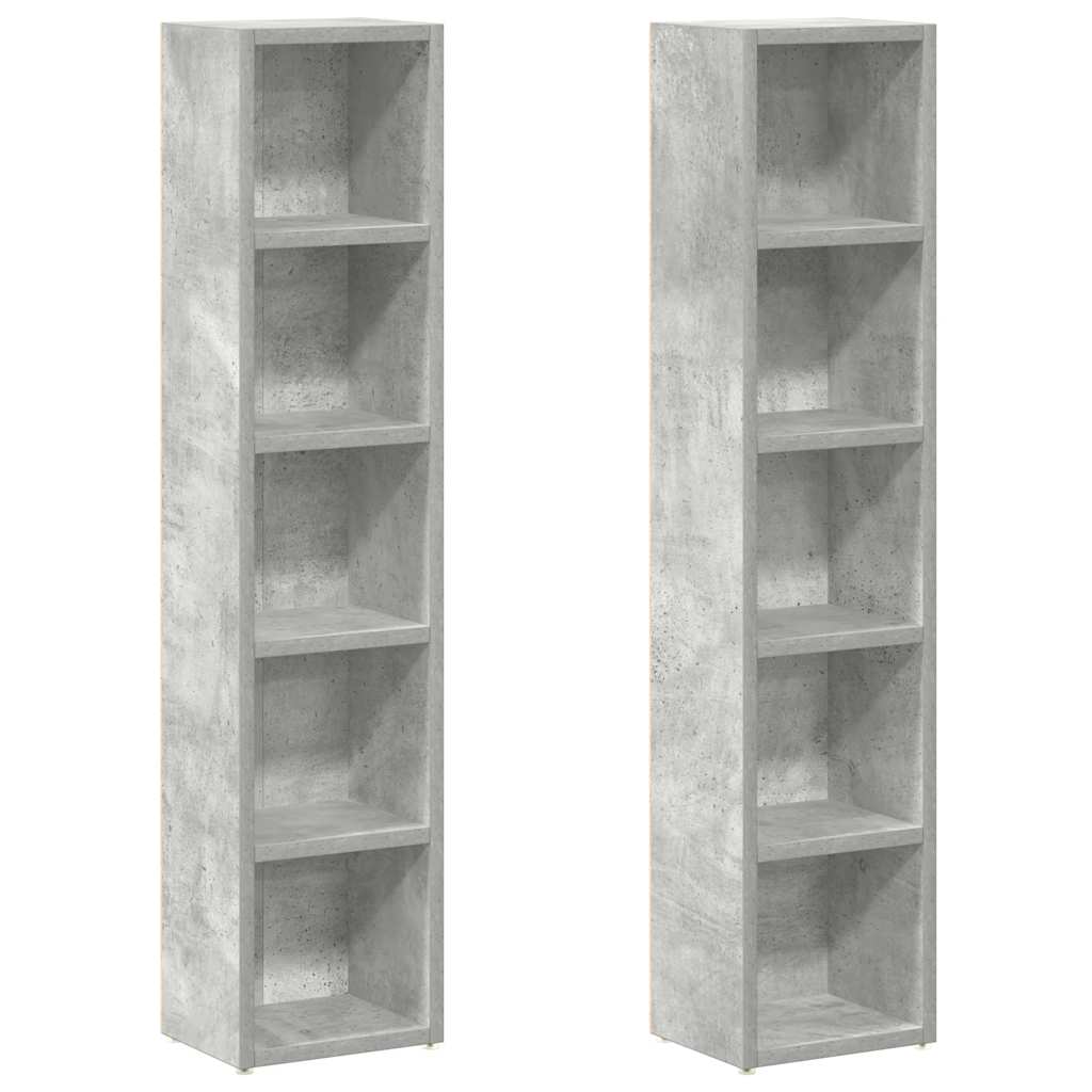 

vidaXL CD Cabinets 2 pcs Concrete Gray 8.3"x6.3"x36.8" Chipboard