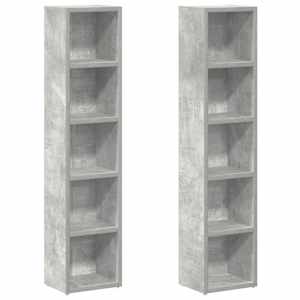 Skříňky na CD 2 ks betonově šedé 21 x 16 x 93,5 cm dřevotříska - obrázek 2