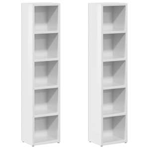 Skříňky na CD 2 ks bílé vysoký lesk 21x16x93,5 cm dřevotříska - obrázek 2