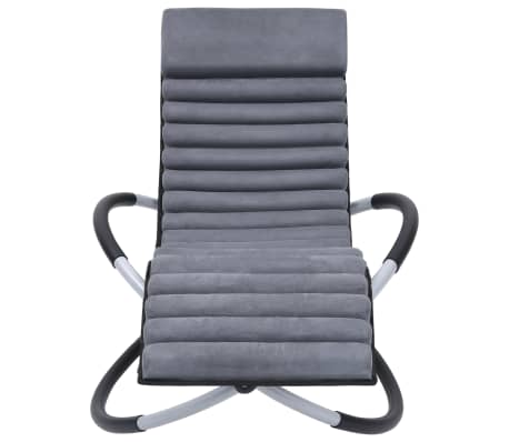 vidaXL Chaise longue d'extérieur avec coussin Acier Gris