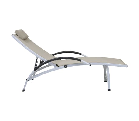 vidaXL lamamistool, alumiinium ja tekstileen, kreemjas