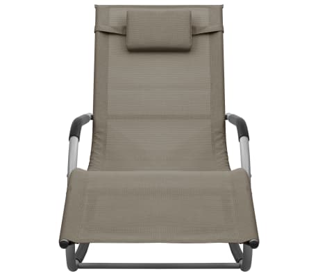 vidaXL Chaise longue textil&egrave;ne taupe et gris