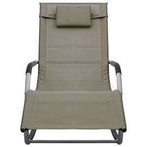 vidaXL Chaise longue textil&egrave;ne taupe et gris