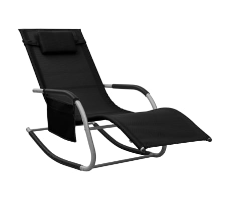 vidaXL Chaises longues lot de 2 Textil&egrave;ne Noir et gris