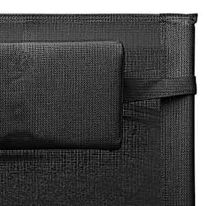 Zahradní lehátka 2 ks textilen černé a šedé - obrázek 7