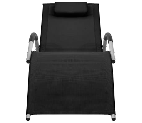vidaXL Sonnenliege Textilene Schwarz und Grau