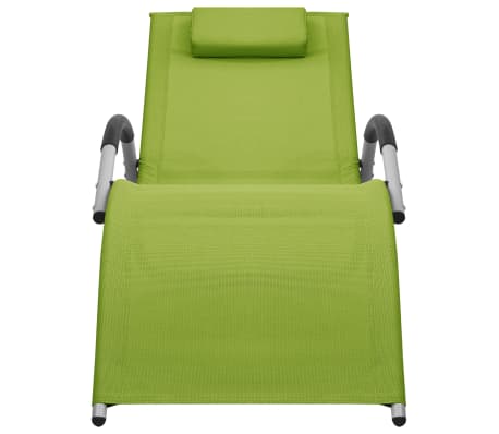 vidaXL Saulės gultas, žalios ir pilkos spalvos, tekstilenas