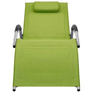 vidaXL Saulės gultas, žalios ir pilkos spalvos, tekstilenas