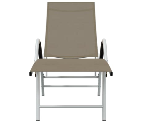 vidaXL Ligbed textileen en aluminium taupe