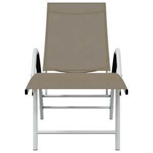 vidaXL Ligbed textileen en aluminium taupe