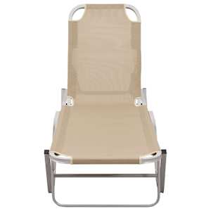 vidaXL Sonnenliege Aluminium und Textilene Creme