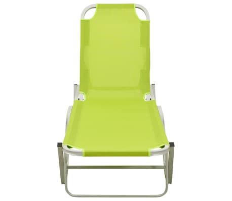 vidaXL Chaise longue aluminium et textilène vert