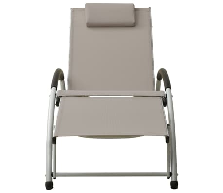 vidaXL Saulės gultas su pagalve, taupe spalvos, tekstilenas
