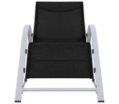 vidaXL Tumbona textilene y aluminio negro