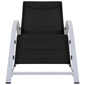 vidaXL Tumbona textilene y aluminio negro
