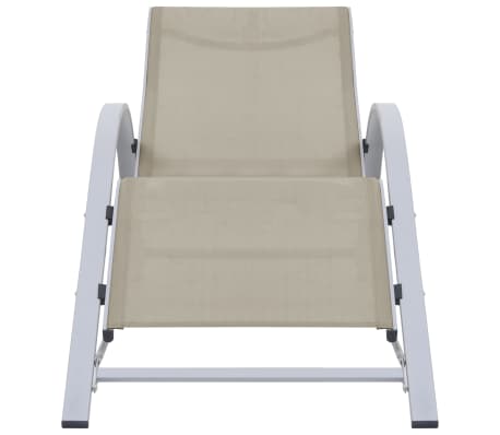vidaXL كرسي تشمس قماش تكستيلين وألومنيوم كريمي
