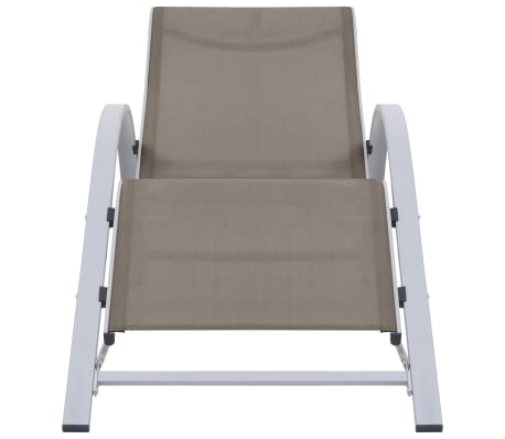 vidaXL كرسي تشمس قماش تكستيلين وألومنيوم رمادي بني