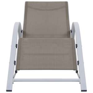 vidaXL كرسي تشمس قماش تكستيلين وألومنيوم رمادي بني