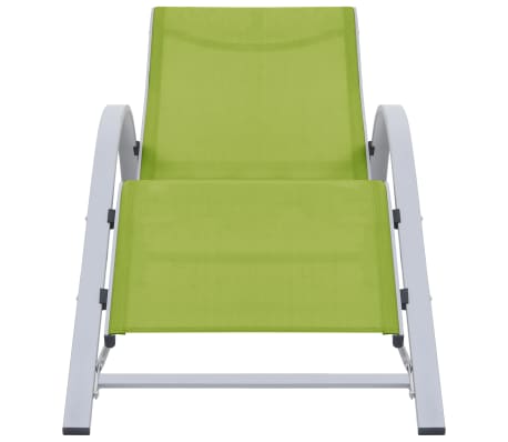 vidaXL Sonnenliege Textilene und Aluminium Gr&uuml;n