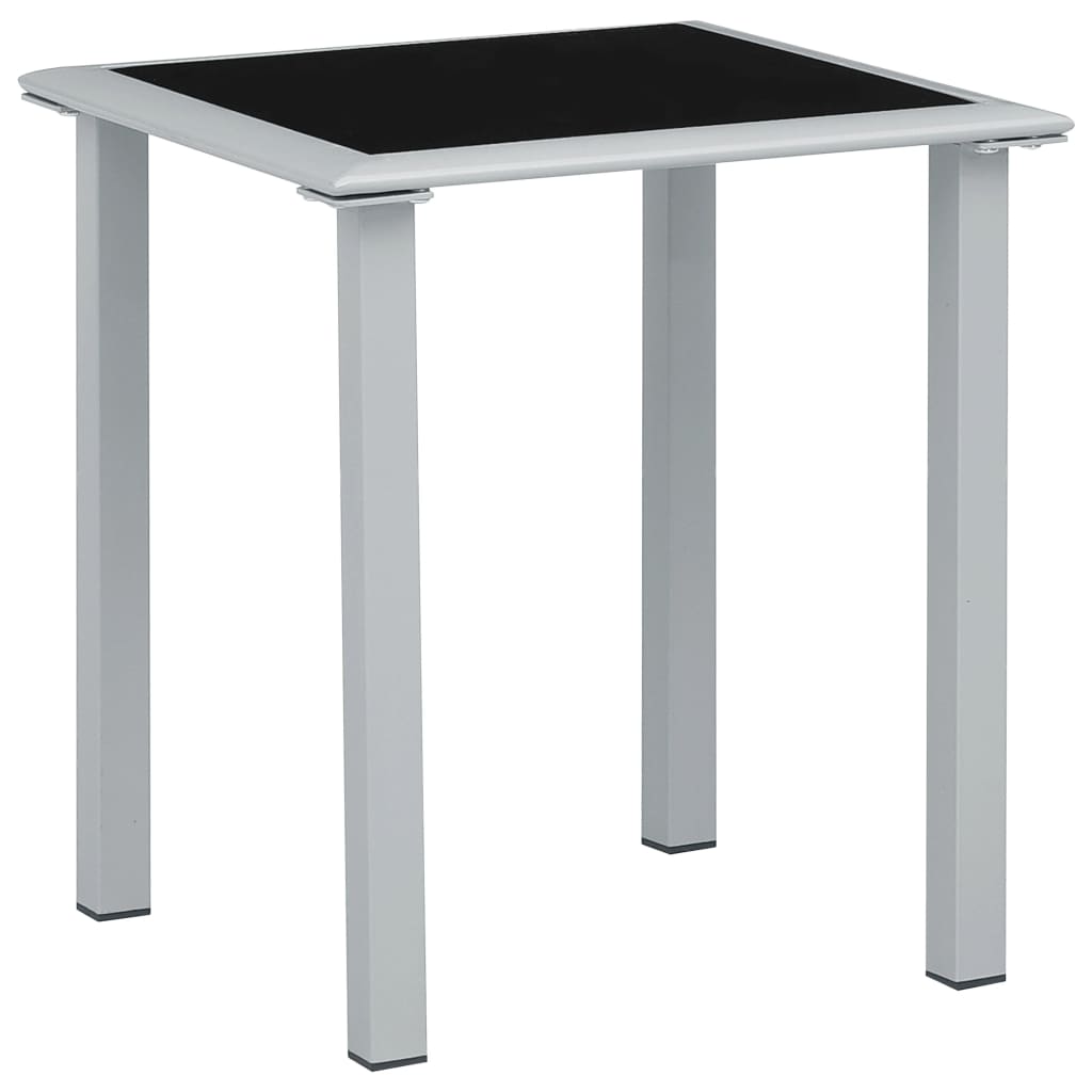 Photos - Garden Furniture VidaXL Patio Table Black and Silver 16.1"x16.1"x17.7" Steel and Glass 
