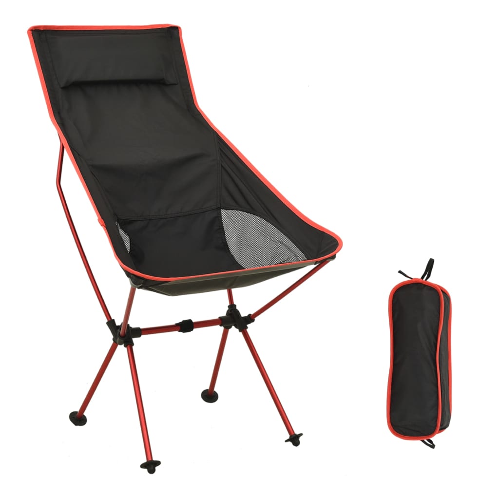 vidaXL Scaun de camping pliabil, negru, PVC și aluminiu vidaXL