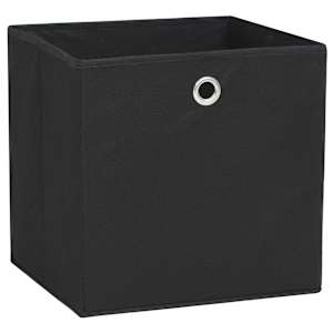 Úložné boxy 4 ks netkaná textilie 28 x 28 x 28 cm černé - obrázek 2