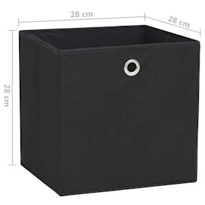 Úložné boxy 4 ks netkaná textilie 28 x 28 x 28 cm černé - obrázek 7