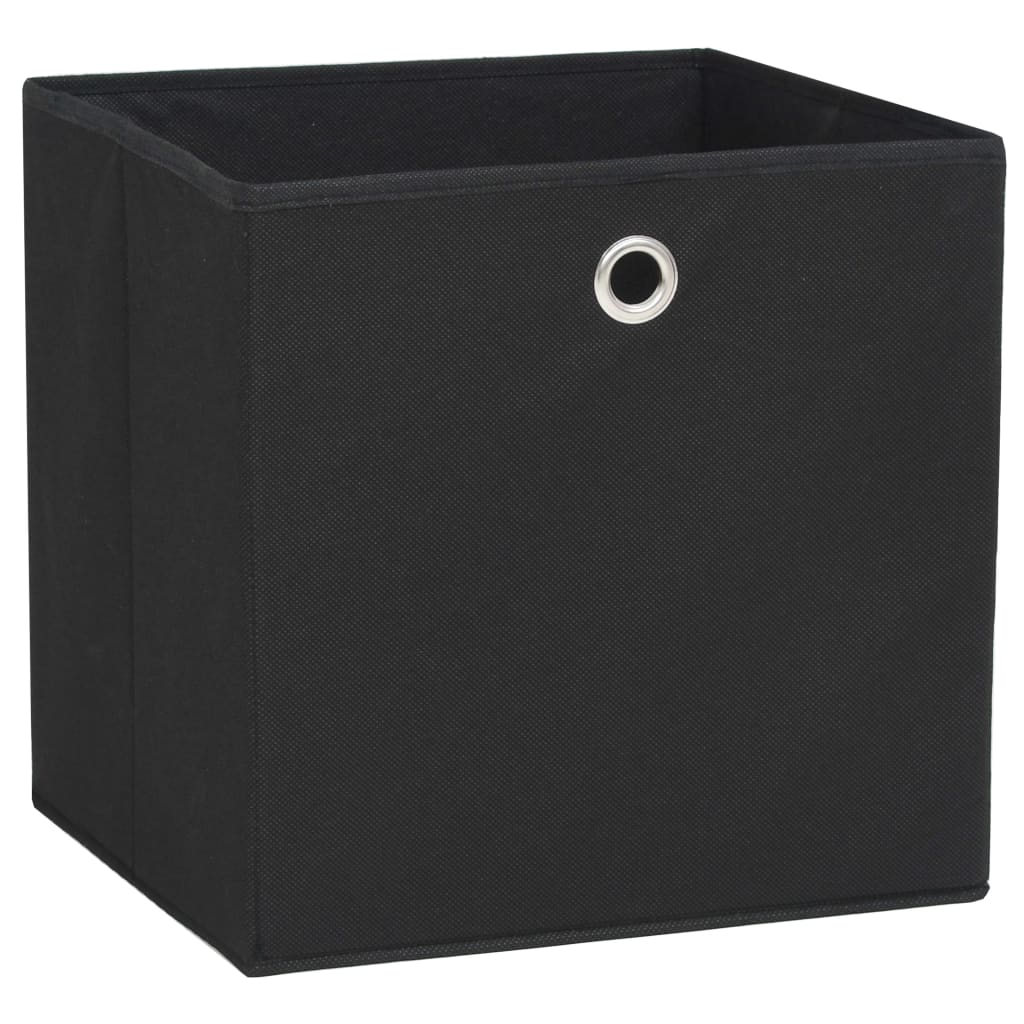  Úložné boxy 10 ks, netkaná textília 28x28x28 cm, čierne
