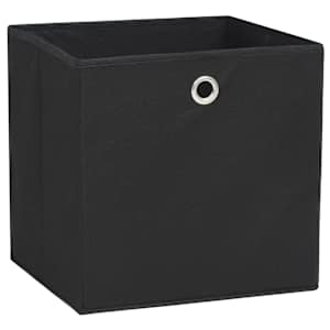 Úložné boxy 10 ks netkaná textilie 28 x 28 x 28 cm černé - obrázek 2