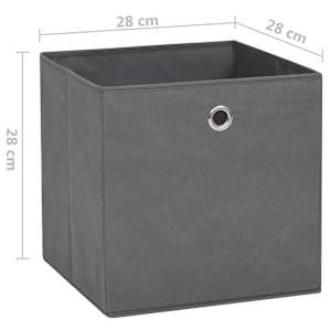 Úložné boxy 10 ks netkaná textilie 28 x 28 x 28 cm šedé - obrázek 7