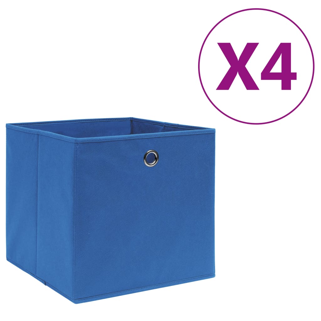 8: vidaXL opbevaringskasser 4 stk. 28x28x28 cm uvævet stof blå