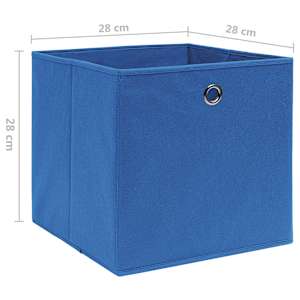 Úložné boxy 10 ks netkaná textilie 28 x 28 x 28 cm modré - obrázek 5