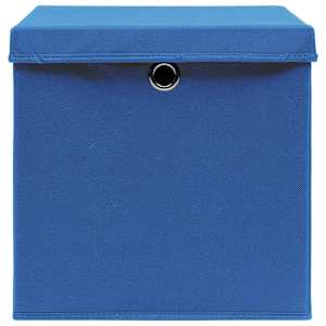 Úložné boxy s víky 10 ks 28 x 28 x 28 cm modré - obrázek 4