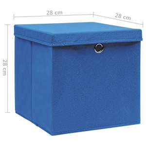 Úložné boxy s víky 10 ks 28 x 28 x 28 cm modré - obrázek 6