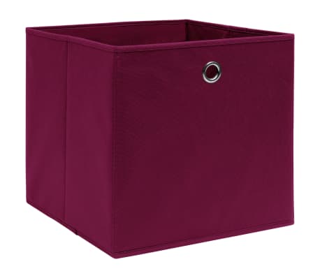 vidaXL Storage Boxes 10 pcs Non-woven Fabric 28x28x28 cm Dark Red