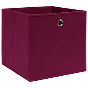 Úložné boxy 10 ks netkaná textilie 28x28x28 cm tmavě červené - obrázek 2
