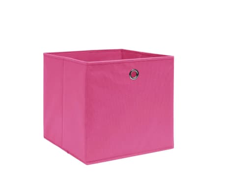 vidaXL Úložné boxy 4 ks netkaná textilie 28 x 28 x 28 cm růžové